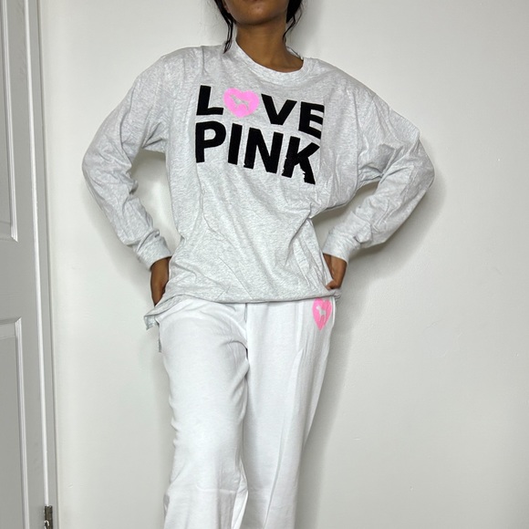 PINK Originals Limited Edition Long Sleeve Grey Sequins Tee (NWT) - Picture 11 of 11